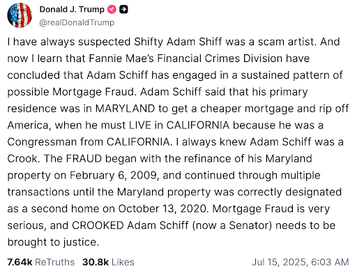 Donate to Adam Schiff and Blue Vision