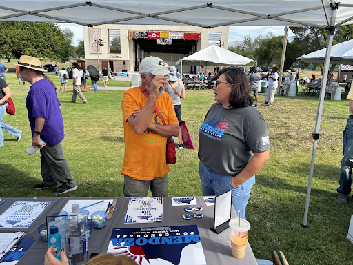 JoAnna with a supporter from the Pima Area Labor Federation