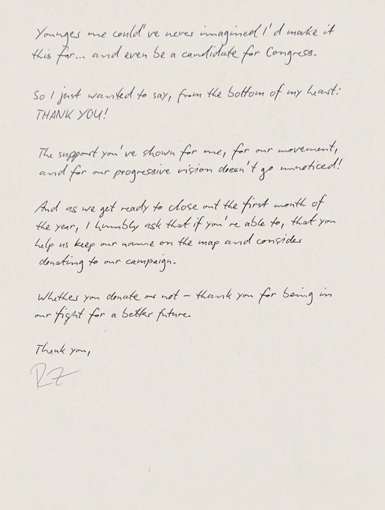 Letter from Robert Peters