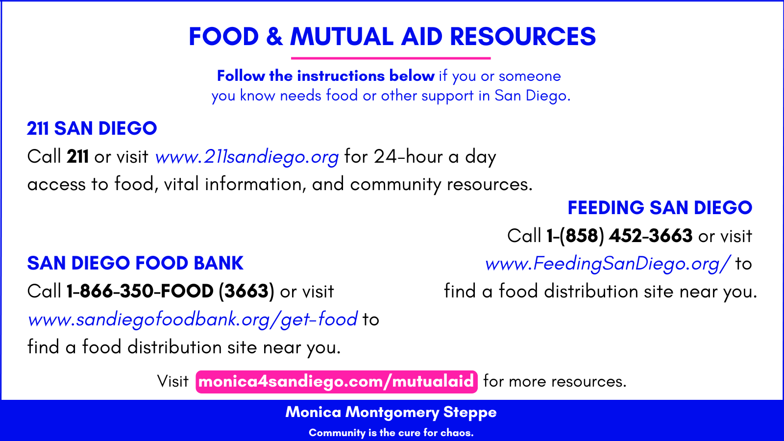 food and mutual aid resources